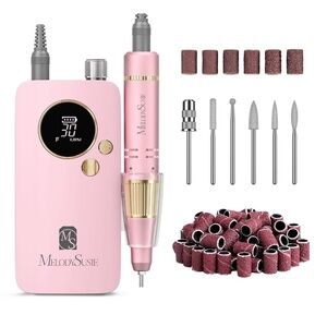 MelodySusie Professional Cordless Rechargeable Pink Nail Drill